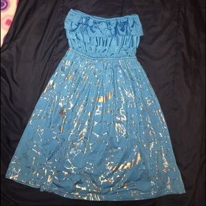 Blue & Gold Long Tube Top 💙✨🌟 One Size fits All.